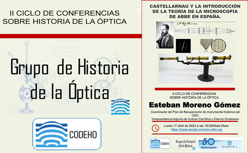 II Ciclo de Conferencias sobre Historia de la Óptica – CASTELLARNAU Y LA INTRODUCCIÓN DE LA TEORÍA DE LA MICROSCOPÍA DE ABBE EN ESPAÑA